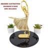 Enfeite Mesa Bailarina Decoração Estátua Objeto Decorativo Dança Sala Quarto Estatueta - Dourado Gli - 3