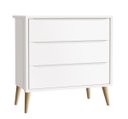 Ver imagem 1 de Cômoda Gaveteiro Théo New Branco Fosco com Natural - MoveisAqui
