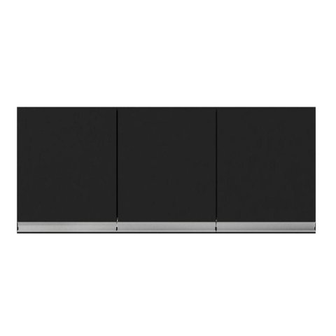 Armário Aéreo para Cozinha Lavanderia Andréia 3 Portas 120cm Preto Fosco-mabe Magazine