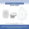 Tampa Vaso Sanitário Poliester Acrilico Stylus Branco para Bacia Celite - 3