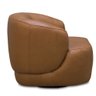 Poltrona Decorativa Giratória Orgânica para Sala Living Begur L06 Couro Caramelo - Lyam Decor - 7
