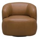 Ver imagem 3 de Poltrona Decorativa Giratória Orgânica para Sala Living Begur L06 Couro Caramelo - Lyam Decor