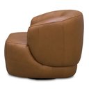 Ver mais imagens de Poltrona Decorativa Giratória Orgânica para Sala Living Begur L06 Couro Caramelo - Lyam Decor