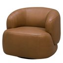 Ver imagem 6 de Poltrona Decorativa Giratória Orgânica para Sala Living Begur L06 Couro Caramelo - Lyam Decor