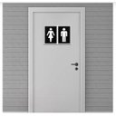 Ver imagem 3 de Placa de Sinalização Banheiro Masculino / Feminino