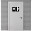 Ver imagem 3 de Placa de Sinalização Banheiro Masculino / Feminino