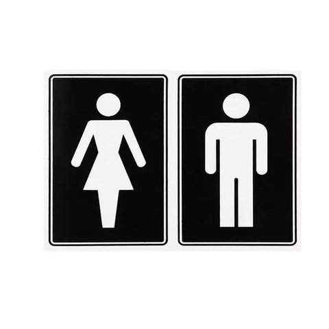 Placa de Sinalização Banheiro Masculino / Feminino