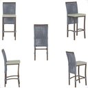 Ver imagem 3 de Mesa Bistrô com 4 Banquetas Roma Marrom Corda Náutica Estofado 3 Trama Original