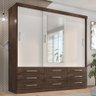 Guarda-Roupa Casal 3 Portas Correr 9 Gavetas com Espelho Capri - 1
