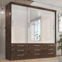 Ver imagem 1 de Guarda-Roupa Casal 3 Portas Correr 9 Gavetas com Espelho Capri