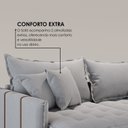 Ver imagem 5 de Sofá Cama Retrátil em Madeira Eucalipto e Linho 220cm Creta Cinza Claro