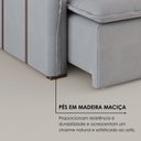 Ver mais imagens de Sofá Cama Retrátil em Madeira Eucalipto e Linho 220cm Creta Cinza Claro