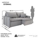 Ver imagem 3 de Sofá Cama Retrátil em Madeira Eucalipto e Linho 220cm Creta Cinza Claro
