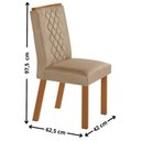 Ver imagem 3 de Conjunto Mesa de Jantar 90cm com 4 Cadeiras Estofadas Multimóveis Crrft-CON050 Madeirado/Off White/
