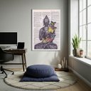 Ver imagem 1 de Quadro Decorativo Buda com Borboletas 70x50cm Mold Branca