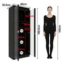 Ver imagem 3 de Cristaleira Vertical 2 Portas de Vidro 3 Prateleiras 160,5CMX60CM CR6004 Preto
