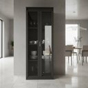 Ver imagem 5 de Cristaleira Vertical 2 Portas de Vidro 3 Prateleiras 160,5CMX60CM CR6004 Preto
