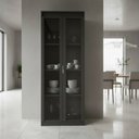 Ver imagem 1 de Cristaleira Vertical 2 Portas de Vidro 3 Prateleiras 160,5CMX60CM CR6004 Preto