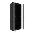 Ver imagem 6 de Cristaleira Vertical 2 Portas de Vidro 3 Prateleiras 160,5cmx60cm Cr6004 Preto