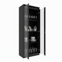 Ver mais imagens de Cristaleira Vertical 2 Portas de Vidro 3 Prateleiras 160,5CMX60CM CR6004 Preto