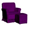 Poltrona Amamentação com Balanço + Puff Laura Veludo Roxo - 1