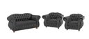 Ver imagem 1 de Conjunto Chesterfield Merlo Namoradeira c/ 2 Poltronas - Veludo Cinza Chumbo / decoração, recepção,