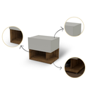 Ver imagem 4 de Mesa de Cabeceira Flora - Caule Móveis 0551:solanum/nude - Criado Mudo - Mesinha para Quarto