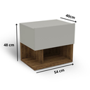 Ver imagem 2 de Mesa de Cabeceira Flora - Caule Móveis 0551:solanum/nude - Criado Mudo - Mesinha para Quarto