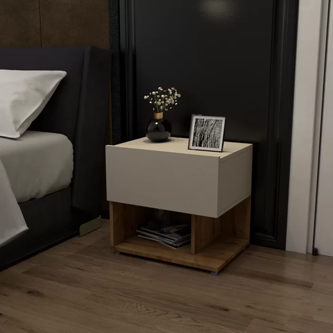 Mesa de Cabeceira Flora - Caule Móveis 0551:solanum/nude - Criado Mudo - Mesinha para Quarto