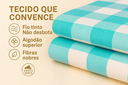 Ver imagem 3 de Toalha de Mesa Picnic 4 Lugares Algodão 1,40 x 1,40 m Azul Turquesa Santa Sofia