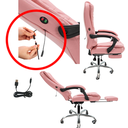 Ver imagem 5 de Cadeira Presidente Rosa com Massagem Couro Ecológico Home Office