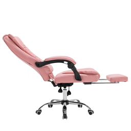 Cadeira Presidente Rosa com Massagem Couro Ecológico Home Office - 1
