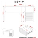 Ver imagem 3 de Escrivaninha para Escritório com 2 Gavetas Ripadas 135,8 Cm Cor:amêndoa