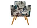 Ver imagem 1 de Poltrona Decorativa Bia Suede Paris Azul Pés Madeira Ms Decor