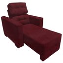 Ver imagem 1 de Sofá Poltrona 1 lugar Retrátil e Reclinável Veneza Bordo - Beatriz Decor