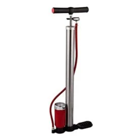 Bomba de Ar Alumínio com Manômetro Profissional Bike e Carro