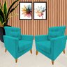 Kit 2 Poltronas Decorativa Tilly Turquesa - 1
