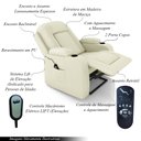 Ver imagem 3 de Poltrona do Papai Reclinável Massagem e Aquecimento com Elevação Idoso Lift 150° 2 Porta Copos Mark