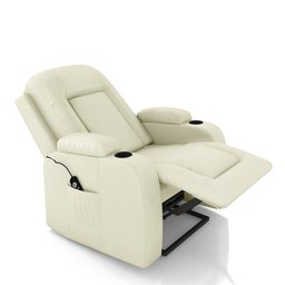 Poltrona do Papai Reclinável Massagem e Aquecimento com Elevação Idoso Lift 150° 2 Porta Copos Mark  - 2