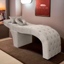 Ver imagem 2 de Maca Estética Charme com Massagem para Extensão de Cílios Veludo Bege