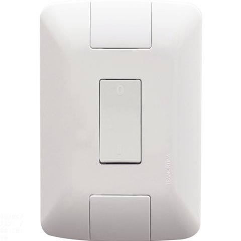 Conjunto 4x2 com 1 Interruptor Bipolar Simples Tramontina Aria 10 A 250 V Branco Tramontina