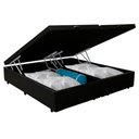Ver imagem 5 de Cama Box Baú Queen Bipartido Sintético Mega Cama Preto 158x198x45cm
