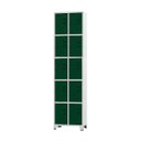 Ver imagem 1 de Armário Roupeiro de Aço 10 Portas para Vestiário Verde Escuro com Chave