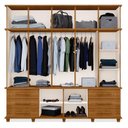 Ver imagem 3 de Guarda Roupa Casal 5 Portas e Armário Multiuso Londres Freijó – Luapa Móveis
