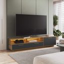 Ver imagem 4 de Rack para Tv até 75 Polegadas 2 Gavetas com Iluminação Led Ravenna Art In Móveis