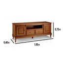 Ver imagem 3 de Rack Hanover 2 Portas 2 Gavetas + Nicho Pés Luis Xv 75 X 195 X 40 Cm (a X L X P) - Cor Imbuia Glazer