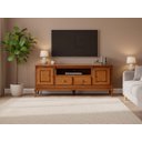 Ver imagem 2 de Rack Hanover 2 Portas 2 Gavetas + Nicho Pés Luis Xv 75 X 195 X 40 Cm (a X L X P) - Cor Imbuia Glazer