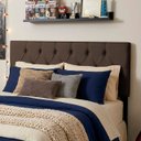 Ver imagem 1 de Cabeceira Painel Estofada Paris Suede Marrom Casal 1,40m para Cama Box