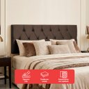 Ver imagem 4 de Cabeceira Painel Estofada Paris Suede Marrom Casal 1,40m para Cama Box
