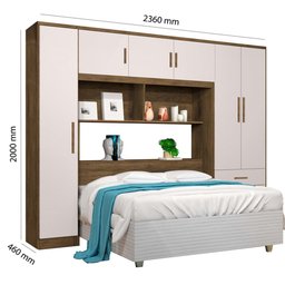 Roupeiro Modulado Cancun Casal Jequitibá Off White J&A Móveis - 7
